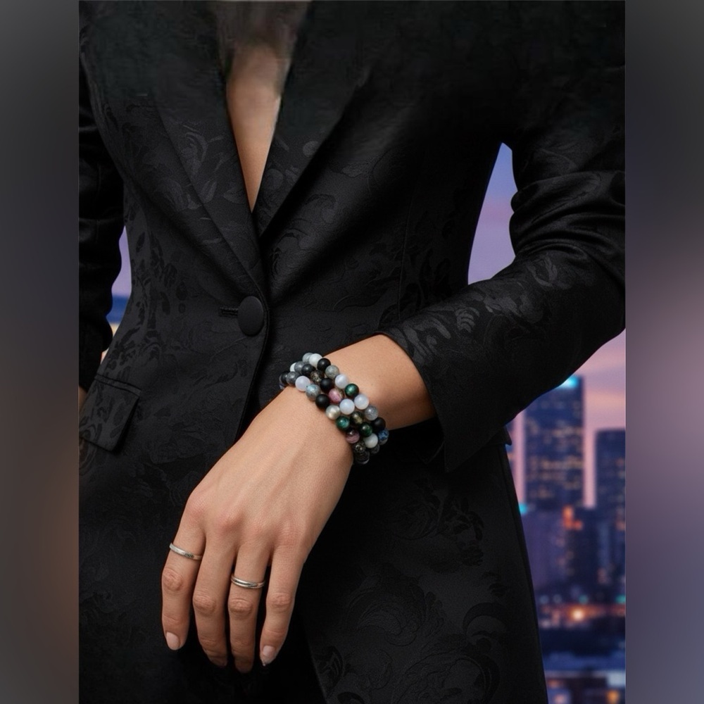 *30off3* 3 Multicolor‎ Beaded Elestic Bracelets